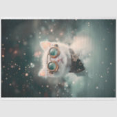 白お洒落猫、子猫、子猫H2デコパージュ 薄葉紙 (正面)