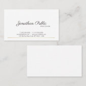 白お洒落白モダン金ゴールドシック傾向 名刺 (正面/裏面)