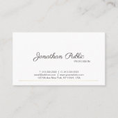 白お洒落白モダン金ゴールドシック傾向 名刺 (正面)