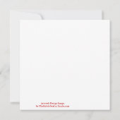 白お洒落絵に赤い離れ花が緑 カード (裏面)