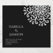 白お洒落色オンブラックフローリッシュ スパークリングワインラベル (シングルラベル)