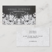 白お洒落葉色チョーク 名刺 (正面/裏面)