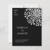 白お洒落黒のフローリッシュ日付を保存 (正面)