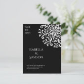 白お洒落黒のフローリッシュ日付を保存 (スタンド正面)