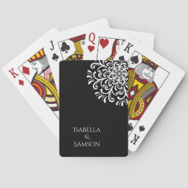 白お洒落黒フローリッシュ結婚ズ トランプ