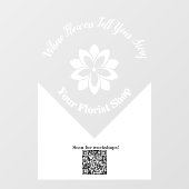 🌸白お澄ん花屋さん、カスタムStick Vinyl Sign ウィンドウサイン (シート)