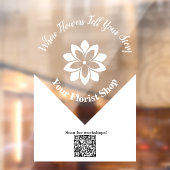 🌸白お澄ん花屋さん、カスタムStick Vinyl Sign ウィンドウサイン (シート2)