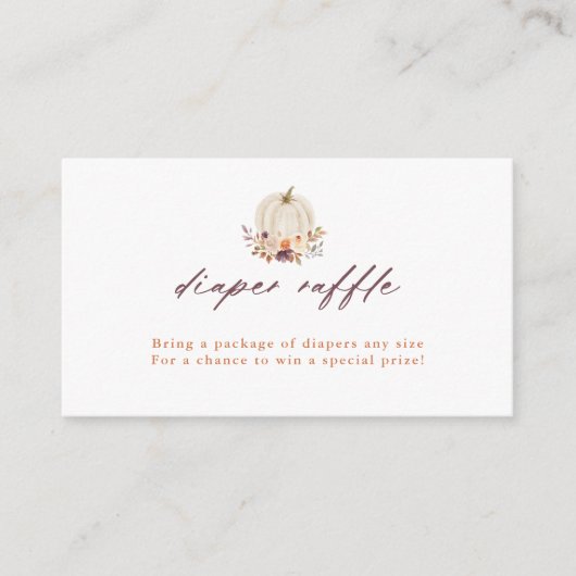 白かぼちゃと紫の花おむつラッフル エンクロージャーカード (正面)