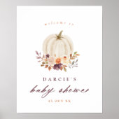 白かぼちゃと紫の花ベビーシャワーへようこそ ポスター (正面)