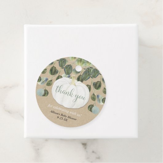 白かぼちゃ緑ユーカリ素朴秋 フェイバータグ (インサイチュ)