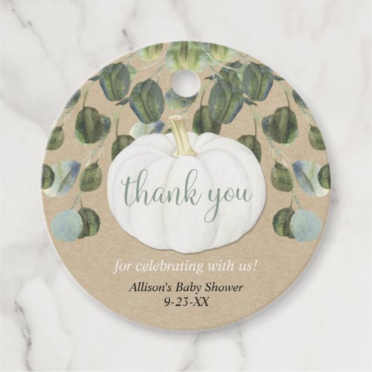 白かぼちゃ緑ユーカリ素朴秋 フェイバータグ (正面)