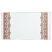 白から白縁どへのピンクの睡蓮カスタマイズ 枕カバー (正面左)