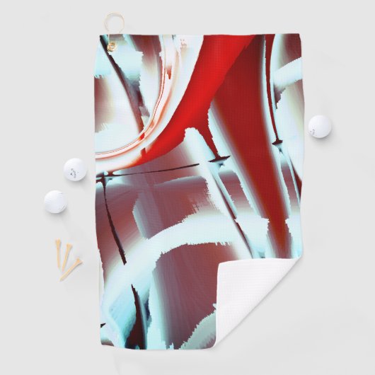 白から赤のクロップされたデジタ絵を描ル倍率 ゴルフタオル (インサイチュ)