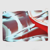 白から赤のクロップされたデジタ絵を描ル倍率 ゴルフタオル (横)