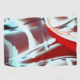 白から赤のクロップされたデジタ絵を描ル倍率 ゴルフタオル