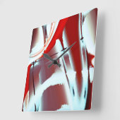 白から赤のクロップされたデジタ絵を描ル倍率 スクエア壁時計 (傾斜)