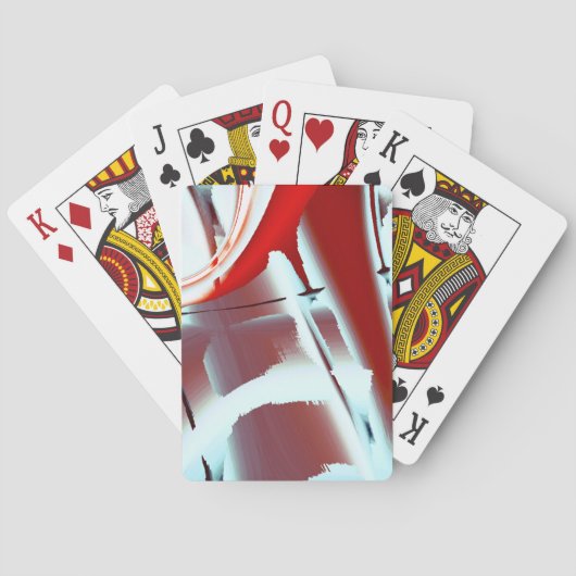 白から赤のクロップされたデジタ絵を描ル倍率 トランプ (裏面)