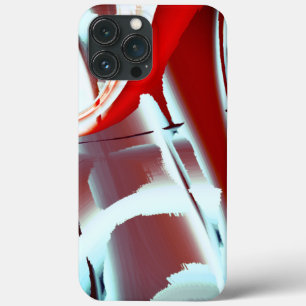 白から赤のクロップされたデジタ絵を描ル倍率 iPhone 13 PRO MAXケース