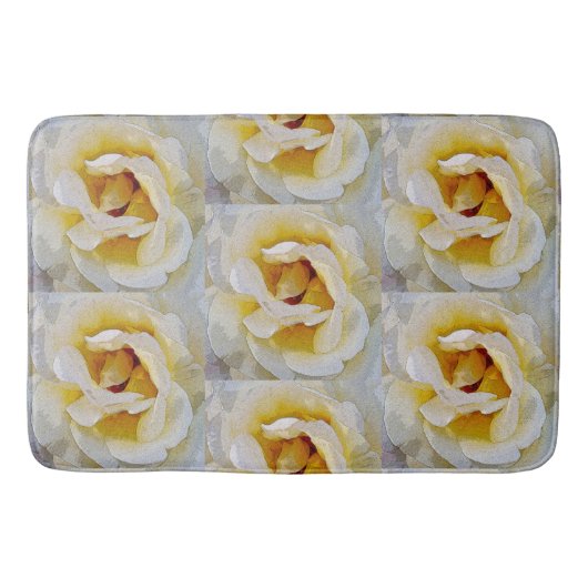 白から黄色の色合い バスマット (正面)