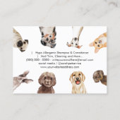 白かわいい小さなサイズの犬ペットシッター 名刺 (裏面)