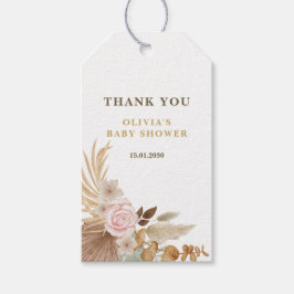白かわいい水彩花赤ちゃんシャワー ギフトタグ