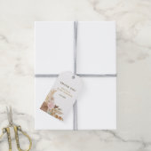 白かわいい水彩花赤ちゃんシャワー ギフトタグ (より糸付き)