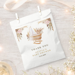 白かわいい水彩花赤ちゃんシャワー フェイバーバッグ