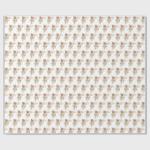 白かわいい水彩花赤ちゃんシャワー ラッピングペーパー (フラット)