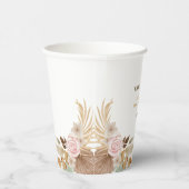 白かわいい水彩花赤ちゃんシャワー 紙コップ (右)