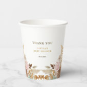 白かわいい水彩花赤ちゃんシャワー 紙コップ (正面)