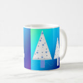 白かわいらしいクリスマスツリー コーヒーマグカップ (正面右)