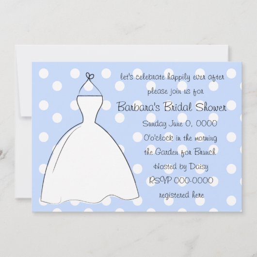 白かわいらしいドレス 招待状 (正面)