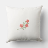 白かわいらしい背景にピンク色の花 クッション (裏面)