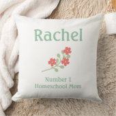 白かわいらしい背景にピンク色の花 クッション (ブランケット)