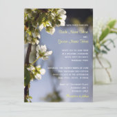 白かわいらしさくらんぼ開花結婚式招待状 招待状 (スタンド正面)