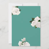 白かわいらしとティール（緑がかった色）ブライダルシャワー 招待状 (裏面)