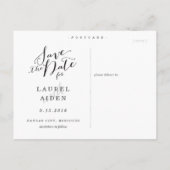 白かわいらしとピンクのハート日付を保存 案内ポストカード (裏面)