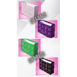 白かわいらしのピンクの曼荼羅 | ラージペーパーバッグ