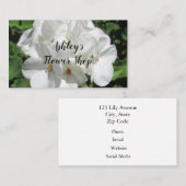 白かわいらしゼラニウム花写真 名刺 (正面/裏面)