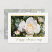 白かわいらしバラ花めでたい記念日 ポストカード (正面/裏面)