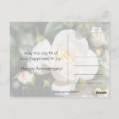 白かわいらしバラ花めでたい記念日 ポストカード (裏面)