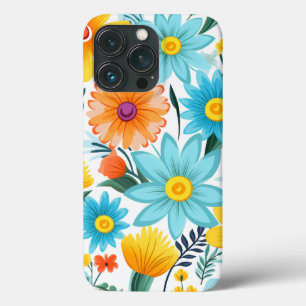 白かわいらしフェミニン花柄 iPhone 13 PROケース