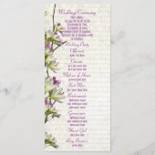 白かわいらしフローラ教会の結婚式 プログラム (裏面)