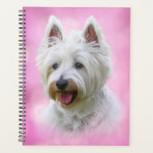 白かわいらしヨークシャーテリア プランナー手帳 (正面)