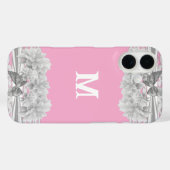 白かわいらしレースモノグラム Case-Mate iPhoneケース (裏面 (横))