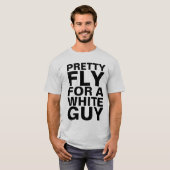 白かわいらし人男性のTシャおもしろいツを狙って飛ぶ Tシャツ (正面フル)