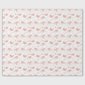 白かわいらし子の上にピンクの鳥 ラッピングペーパー (フラット)