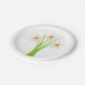白かわいらし水仙フラワーガーデンパーティー ペーパープレート (アングル)