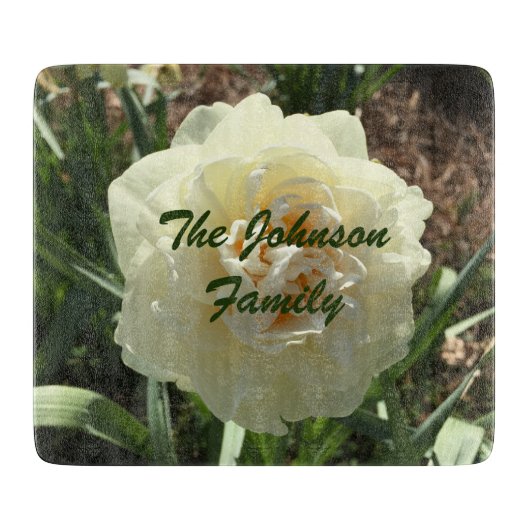 白かわいらし水仙 カッティングボード (正面)