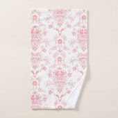 白かわいらし浴用タオルセットのピンクダマスク バスタオルセット (ハンドタオル)